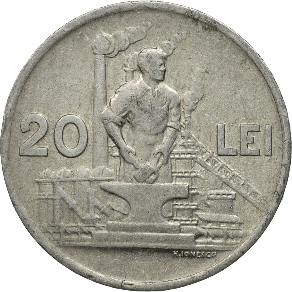 Coin, Romania, 20 Lei, 1951, EF(40-45), Aluminum, KM:80