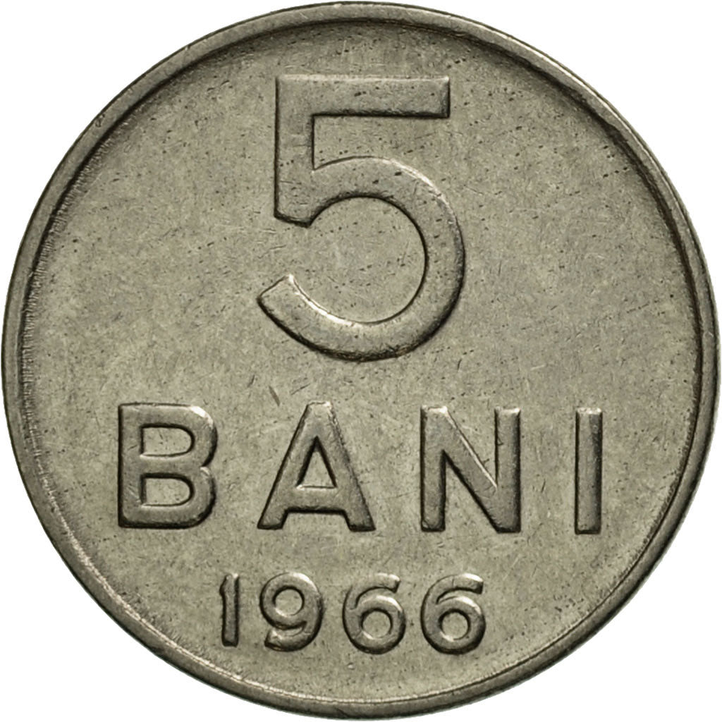 Monnaie, Roumanie, 5 Bani, 1966, TB+, Nickel Clad Steel, KM:92
