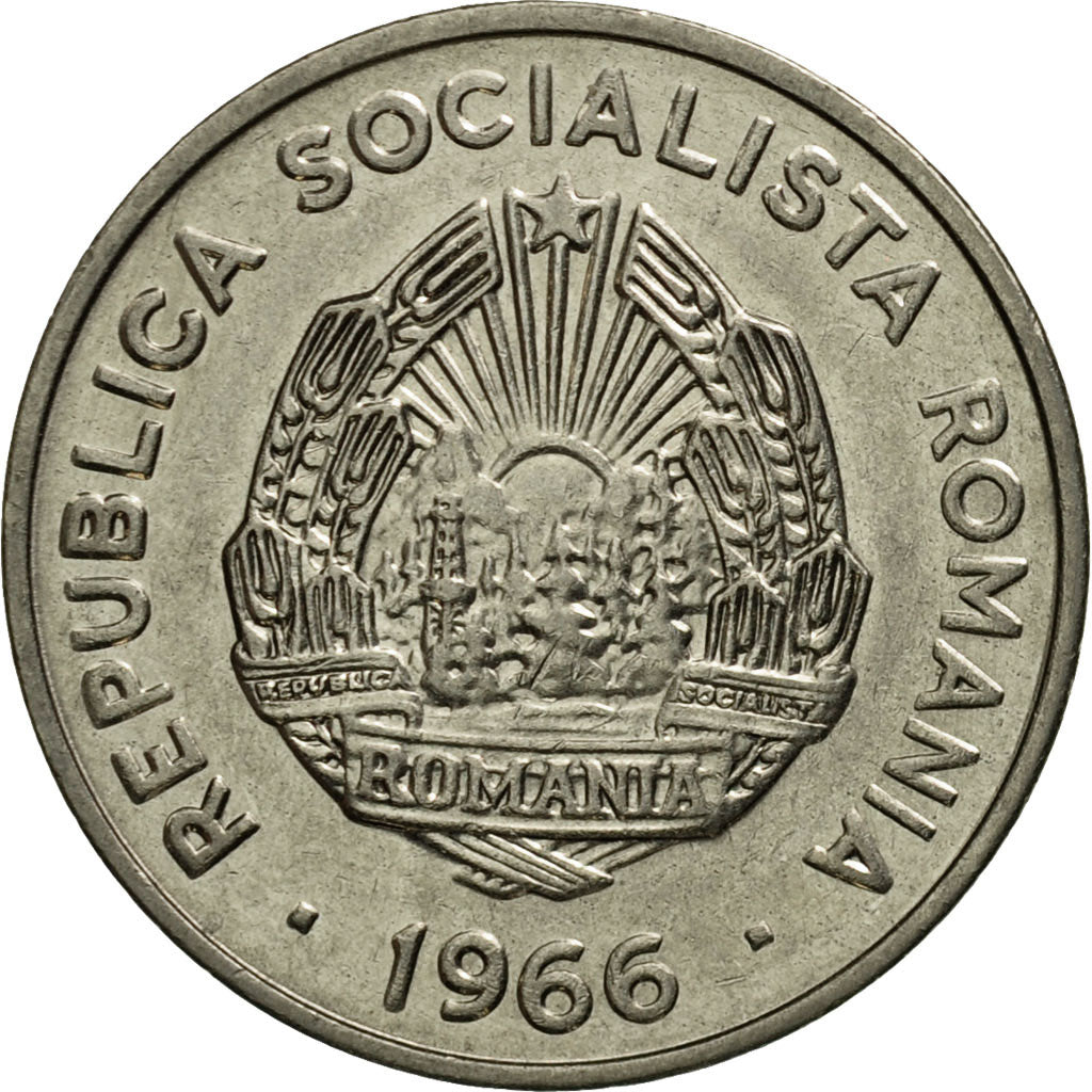 Moneta, Romania, 15 Bani, 1966, BB+, Acciaio ricoperto in nichel, KM:93