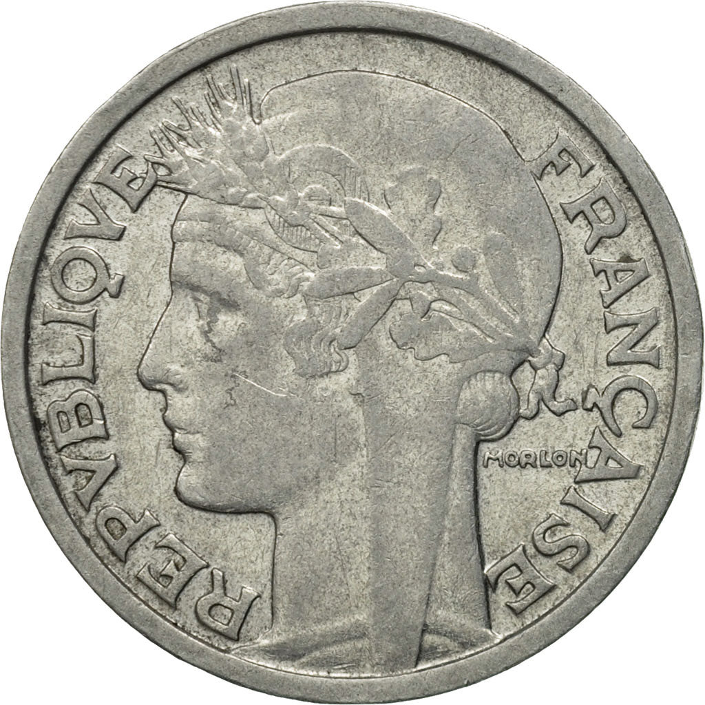 Coin, France, Morlon, 2 Francs, 1959, Paris, AU(55-58), Aluminum, KM:886a.1