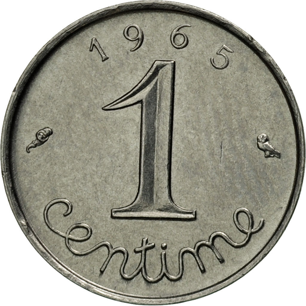 Moneta, Francja, Épi, Centime, 1965, Paris, EF(40-45), Stal nierdzewna, KM:928