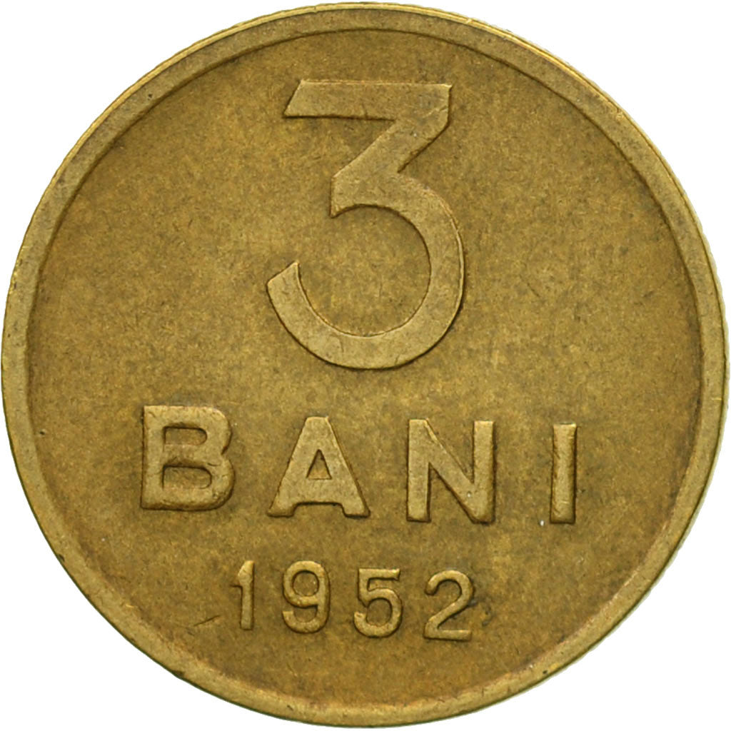 Monnaie, Roumanie, 3 Bani, 1952, TTB, Copper-Nickel-Zinc, KM:82.1