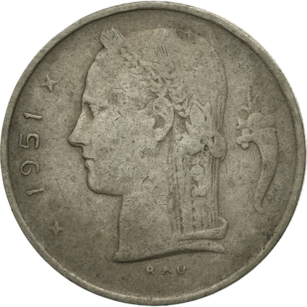 Coin, Belgium, Franc, 1951, VF(20-25), Copper-nickel, KM:143.1