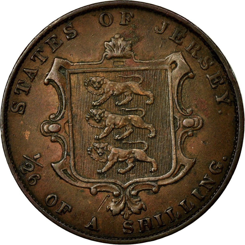 Coin, Jersey, Victoria, 1/26 Shilling, 1861, EF(40-45), Copper, KM:2