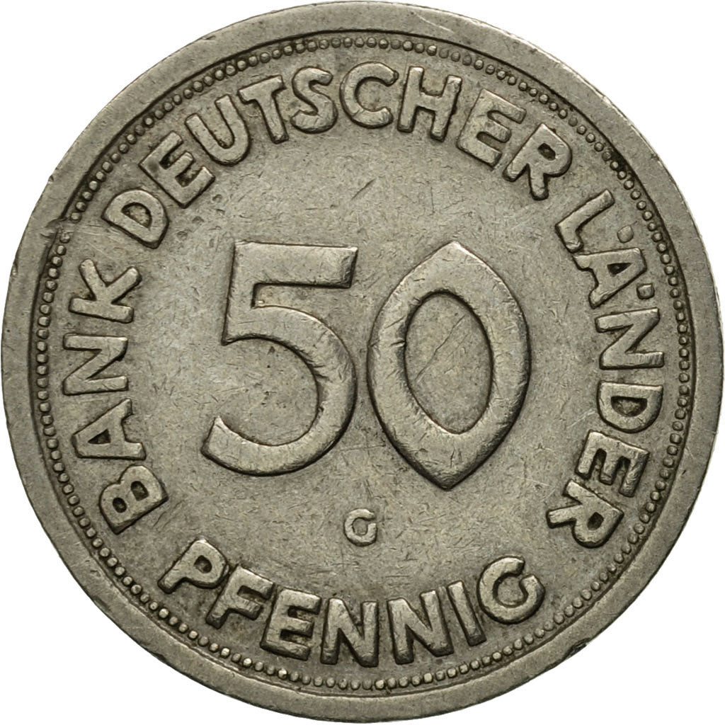 Münze, Bundesrepublik Deutschland, 50 Pfennig, 1949, Stuttgart, SS