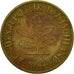 Coin, GERMANY - FEDERAL REPUBLIC, 10 Pfennig, 1966, Munich, VF(30-35), Brass