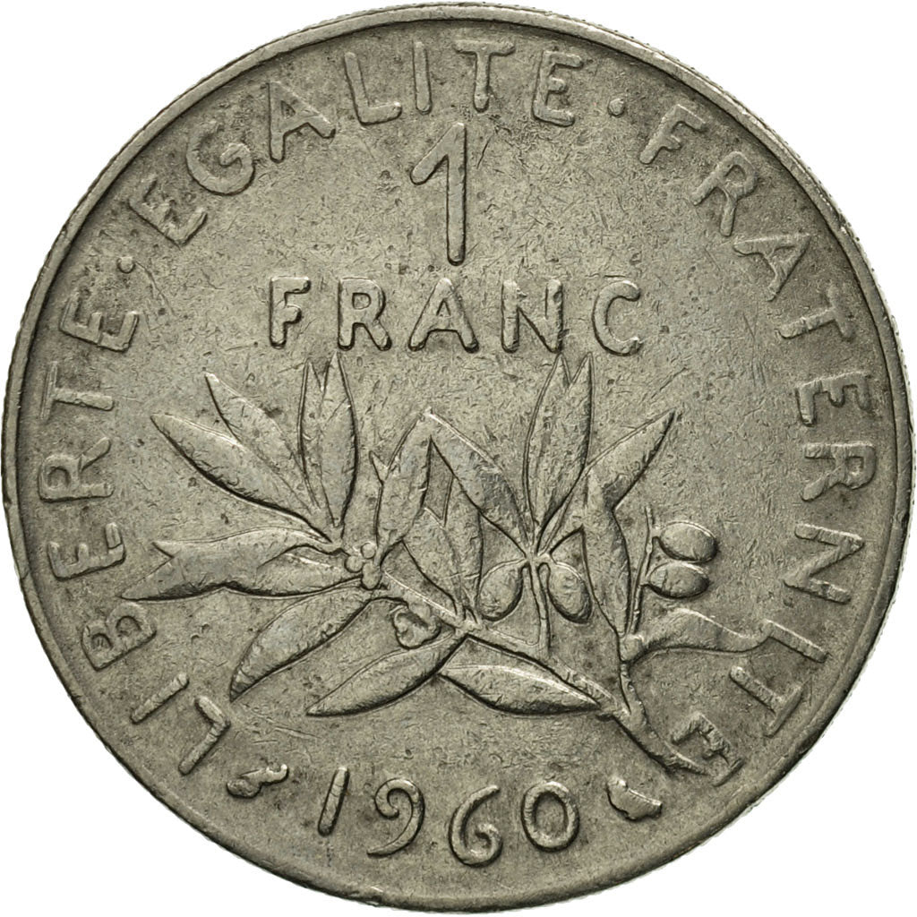 Moneta, Francja, Semeuse, Franc, 1960, Paris, VF(20-25), Nikiel, KM:925.1, Le