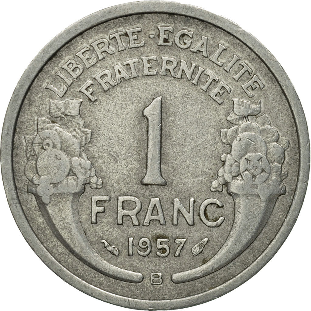 Coin, France, Morlon, Franc, 1957, Beaumont - Le Roger, VF(30-35), Aluminum
