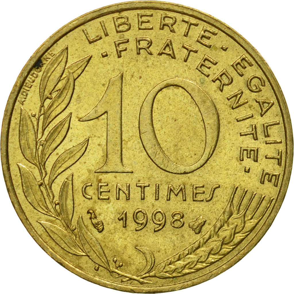 Coin, France, Marianne, 10 Centimes, 1998, Paris, VF(30-35), Aluminum-Bronze