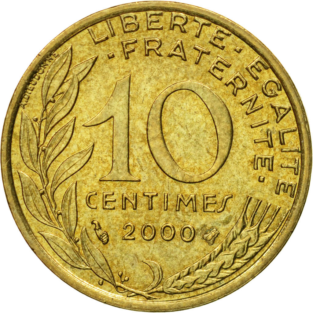 Monnaie, France, Marianne, 10 Centimes, 2000, Paris, TTB+, Aluminum-Bronze