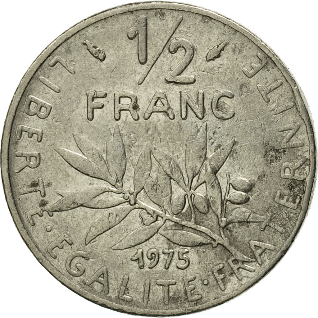 Monnaie, France, Semeuse, 1/2 Franc, 1975, Paris, TB+, Nickel, KM:931.1, Le