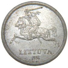 LITHUANIA, 5 Litai, 1936, KM #82, AU(55-58), Silver, 27, 8.90