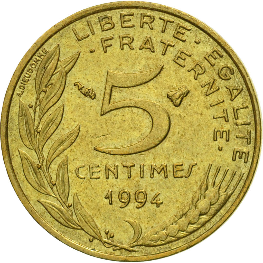 Münze, Frankreich, Marianne, 5 Centimes, 1994, Paris, S+, Aluminum-Bronze