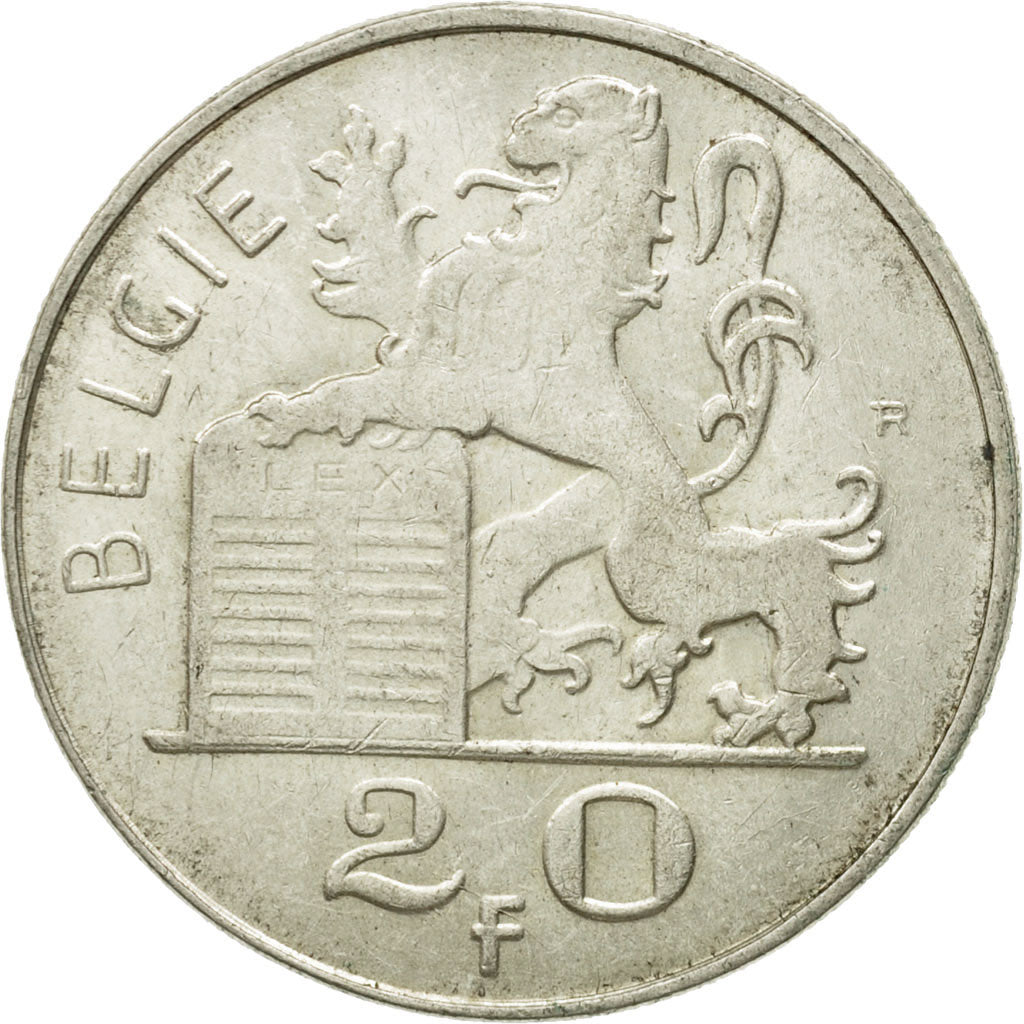 Coin, Belgium, 20 Francs, 20 Frank, 1949, AU(50-53), Silver, KM:141.1