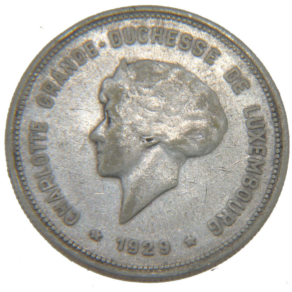 Luxembourg, 5 Francs, 1929, KM #38, VF(30-35), Silver, 27.8, 7.90