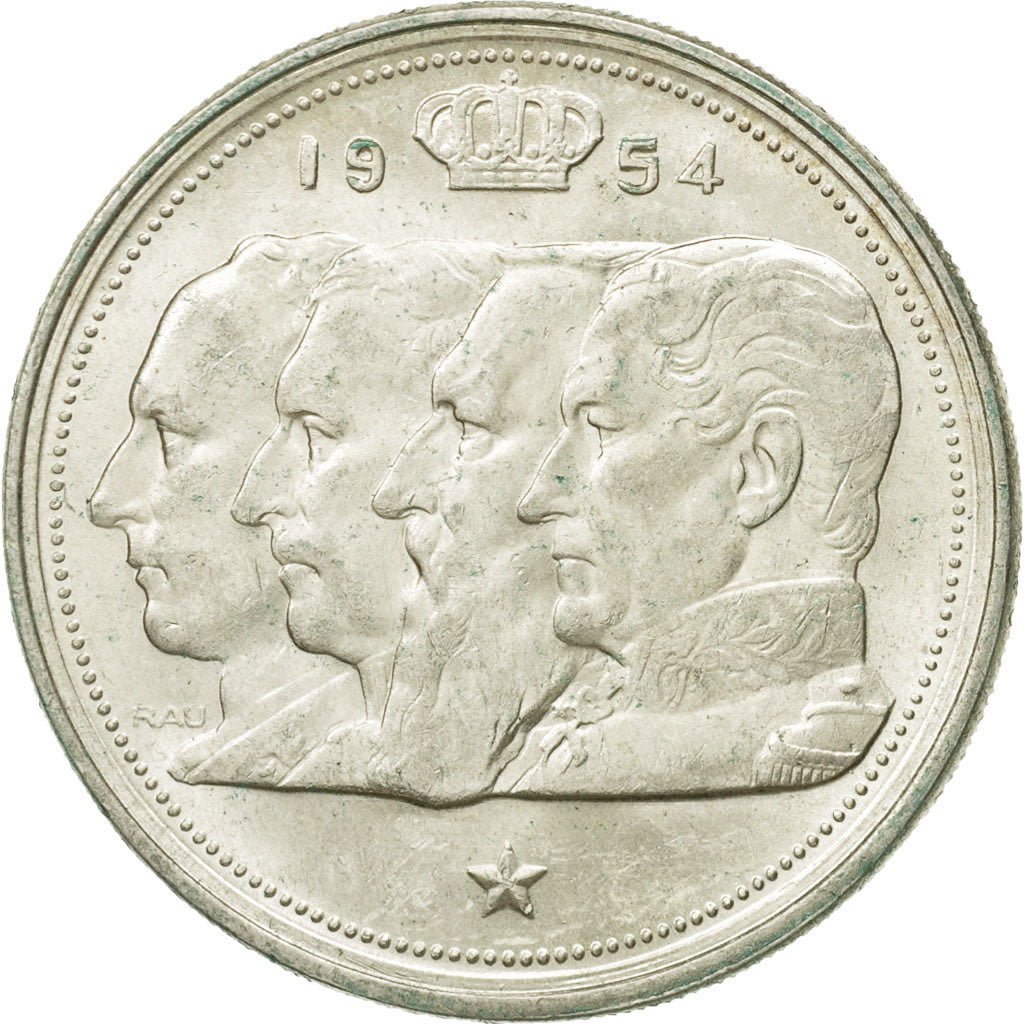 Coin, Belgium, 100 Francs, 100 Frank, 1954, AU(55-58), Silver, KM:138.1