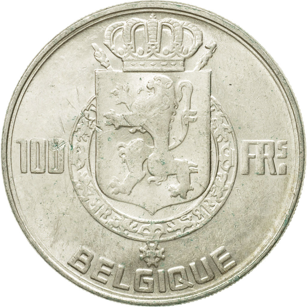 Coin, Belgium, 100 Francs, 100 Frank, 1954, AU(55-58), Silver, KM:138.1