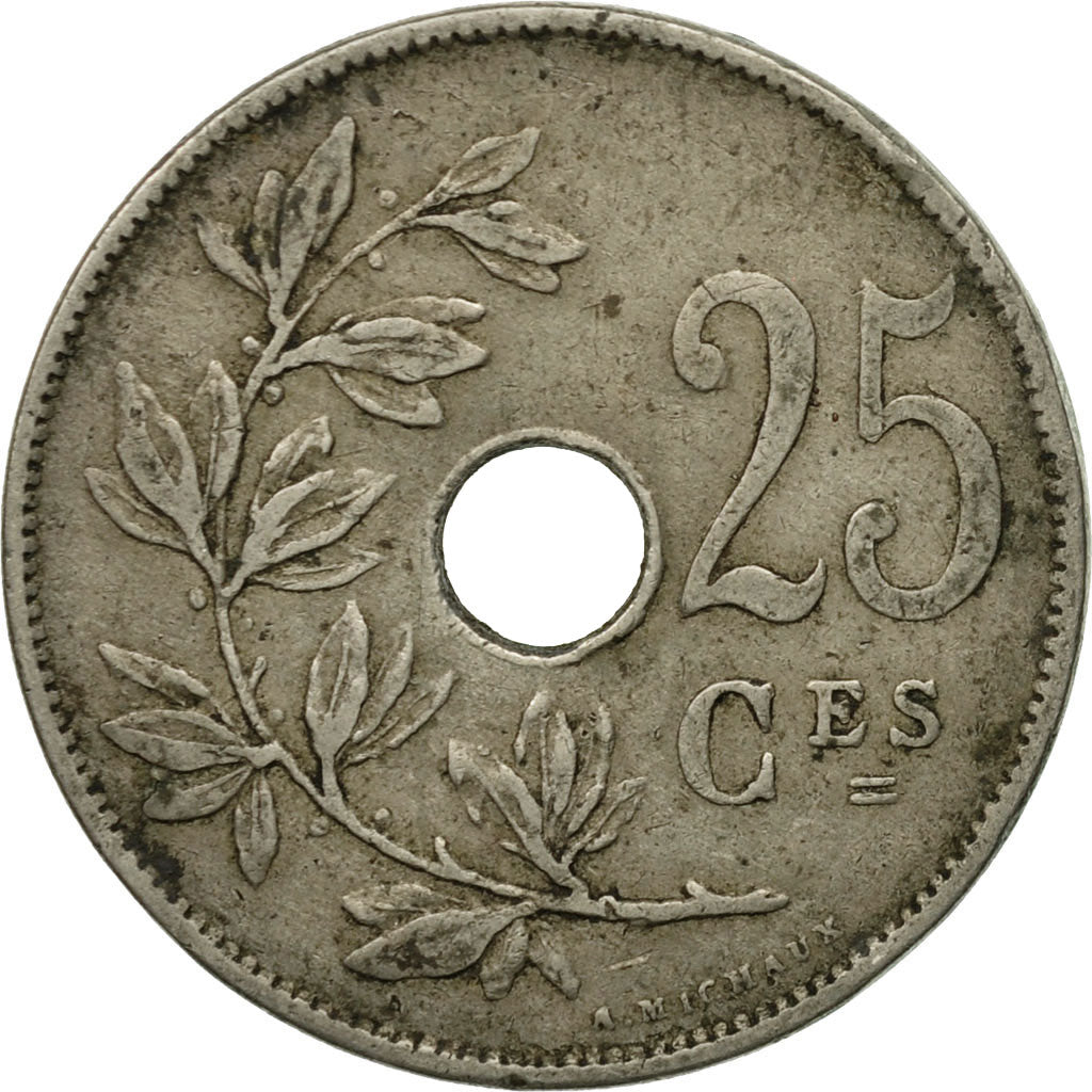 Coin, Belgium, 25 Centimes, 1922, VF(30-35), Copper-nickel, KM:69