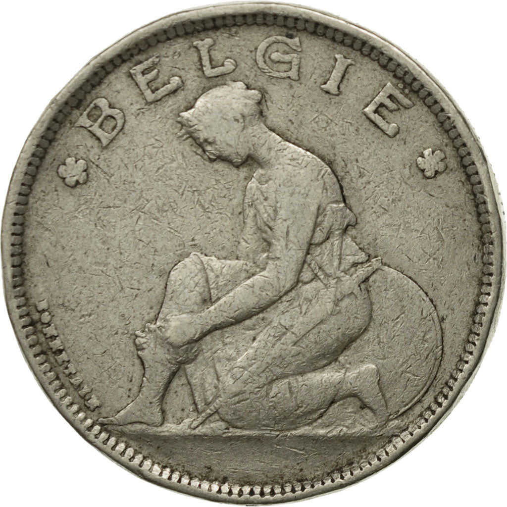 Coin, Belgium, 2 Francs, 2 Frank, 1923, EF(40-45), Nickel, KM:92