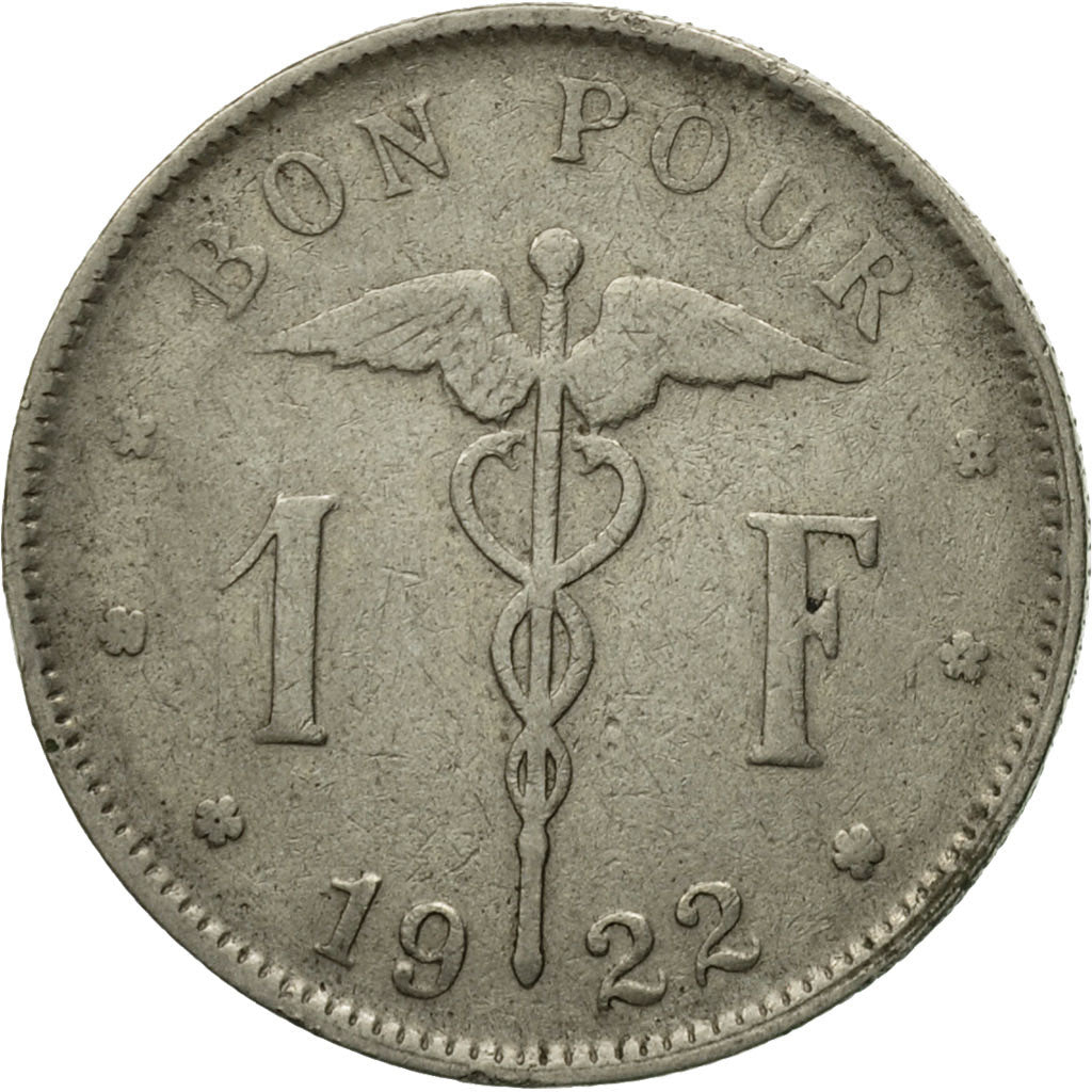 Coin, Belgium, Franc, 1922, VF(30-35), Nickel, KM:89