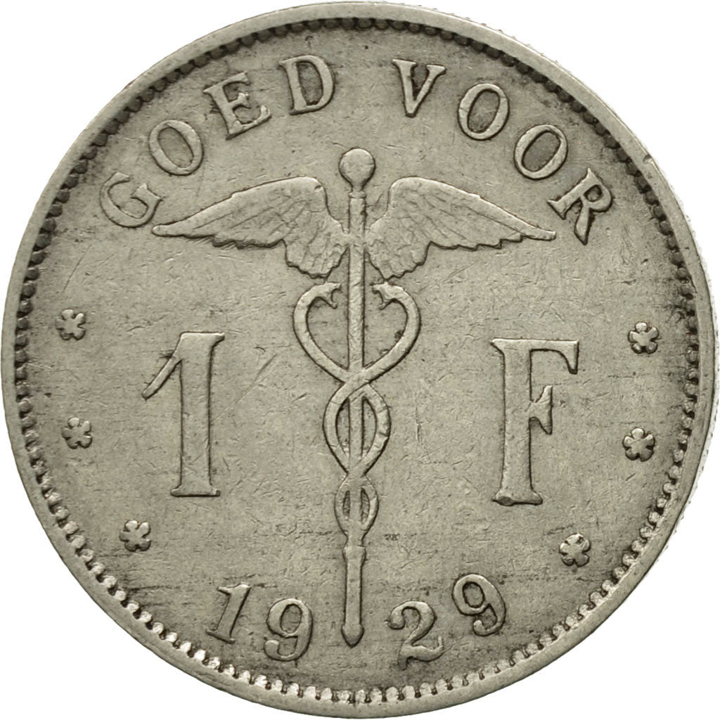 Moneta, Belgio, Franc, 1929, BB, Nichel, KM:90