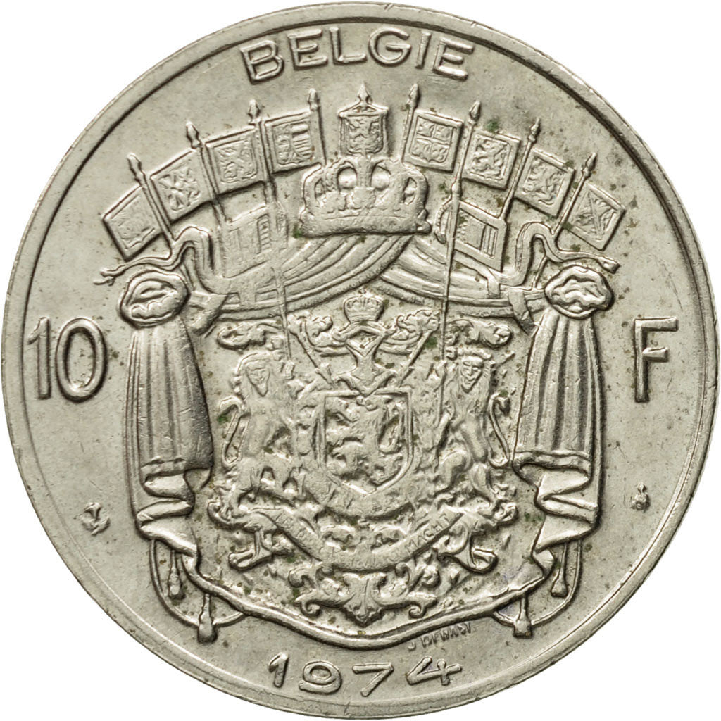 Coin, Belgium, 10 Francs, 10 Frank, 1974, Brussels, AU(50-53), Nickel, KM:156.1