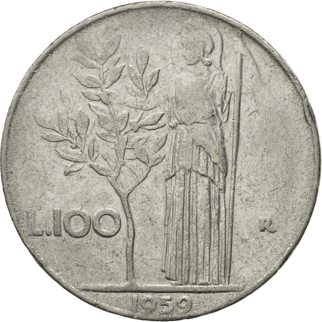 Münze, Italien, 100 Lire, 1959, Rome, S, Stainless Steel, KM:96.1
