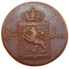Norway, 1 Skilling, 1820, KM #286, EF(40-45), Copper, 27, 11.70