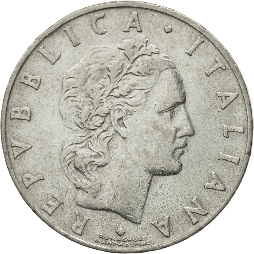 Coin, Italy, Vittorio Emanuele III, 50 Lire, 1956, Rome, EF(40-45), Stainless