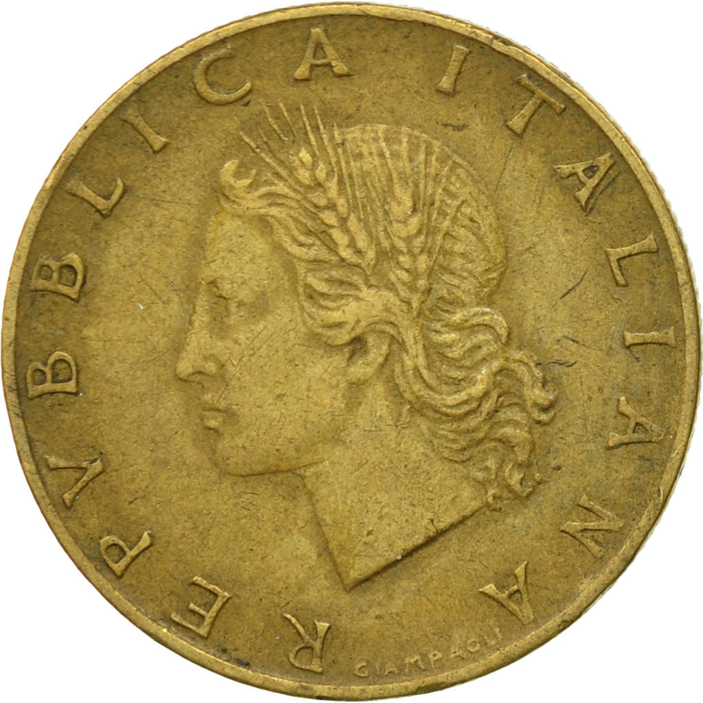 Coin, Italy, 20 Lire, 1957, Rome, VF(30-35), Aluminum-Bronze, KM:97.1
