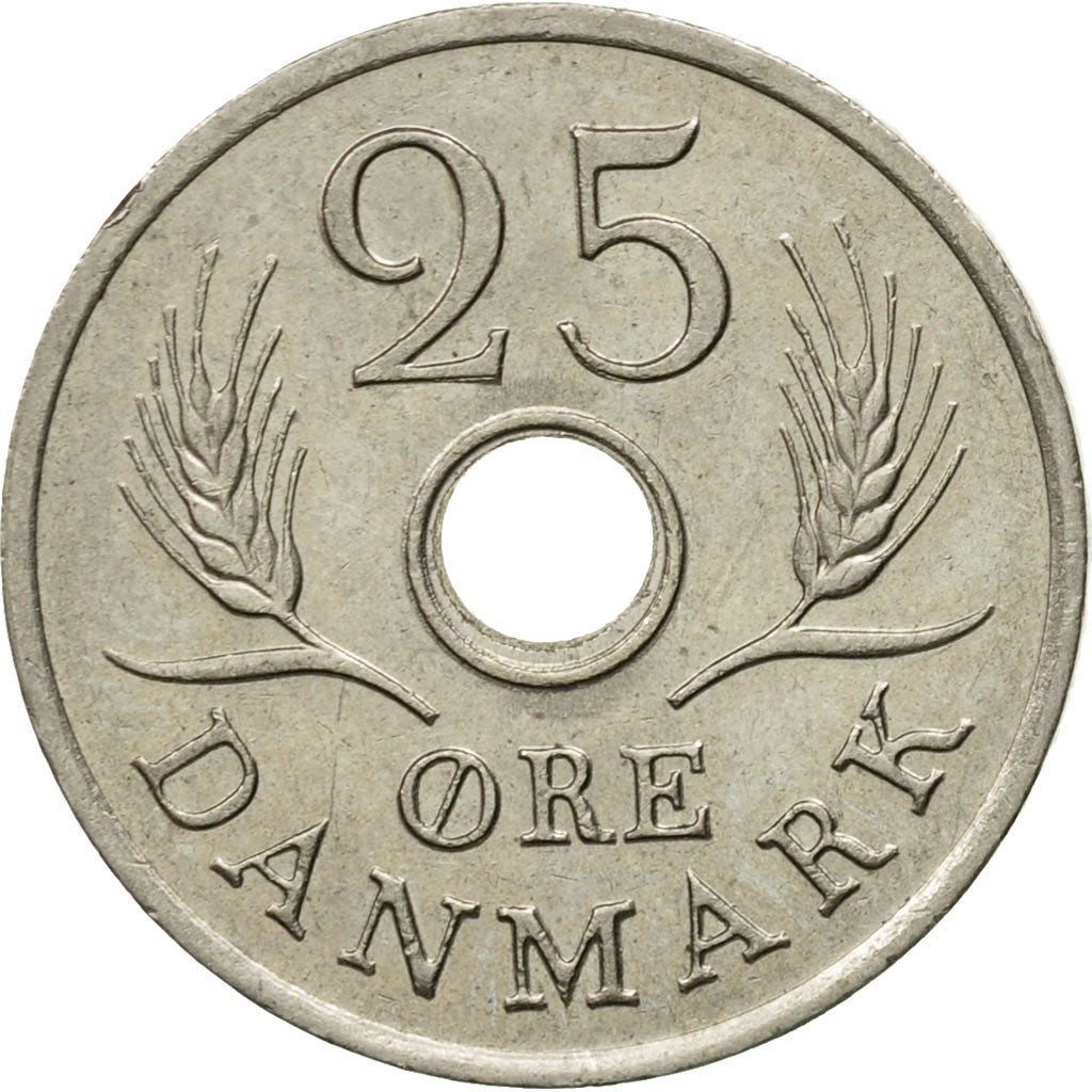 Moneta, Dania, Frederik IX, 25 Öre, 1972, Copenhagen, EF(40-45), Miedź-Nikiel