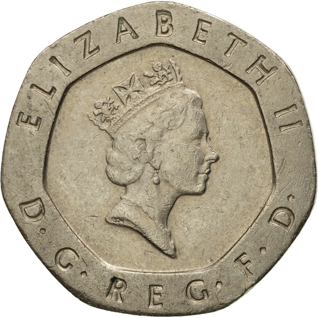 Moneta, Wielka Brytania, Elizabeth II, 20 Pence, 1990, EF(40-45), Miedź-Nikiel