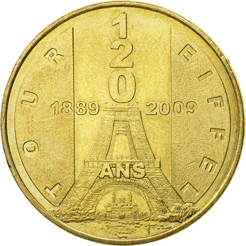 France, Token, Touristic token, Paris - La Tour Eiffel n°5 - 120 ans, 2009