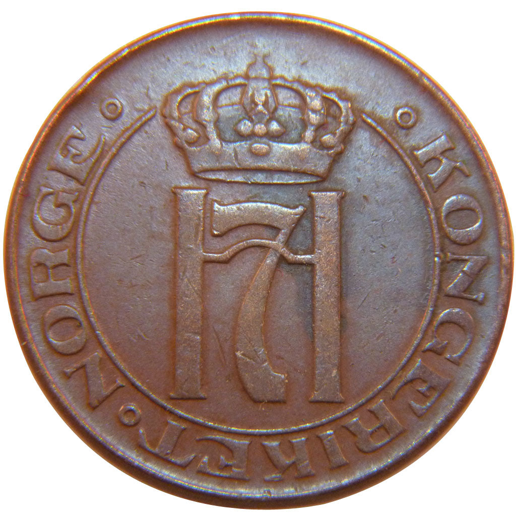 NORWAY, 5 Ore, 1922, Kongsberg, KM #368, EF(40-45), Bronze, 27, 8.00