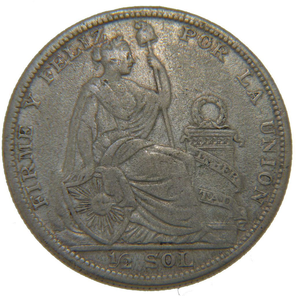Perù, 1/2 Sol, 1922, MB+, Argento, KM:203