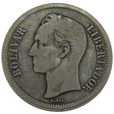 Venezuela, 2 Bolivares, 1945, KM #23a, VF(30-35), Silver, 27, 9.80