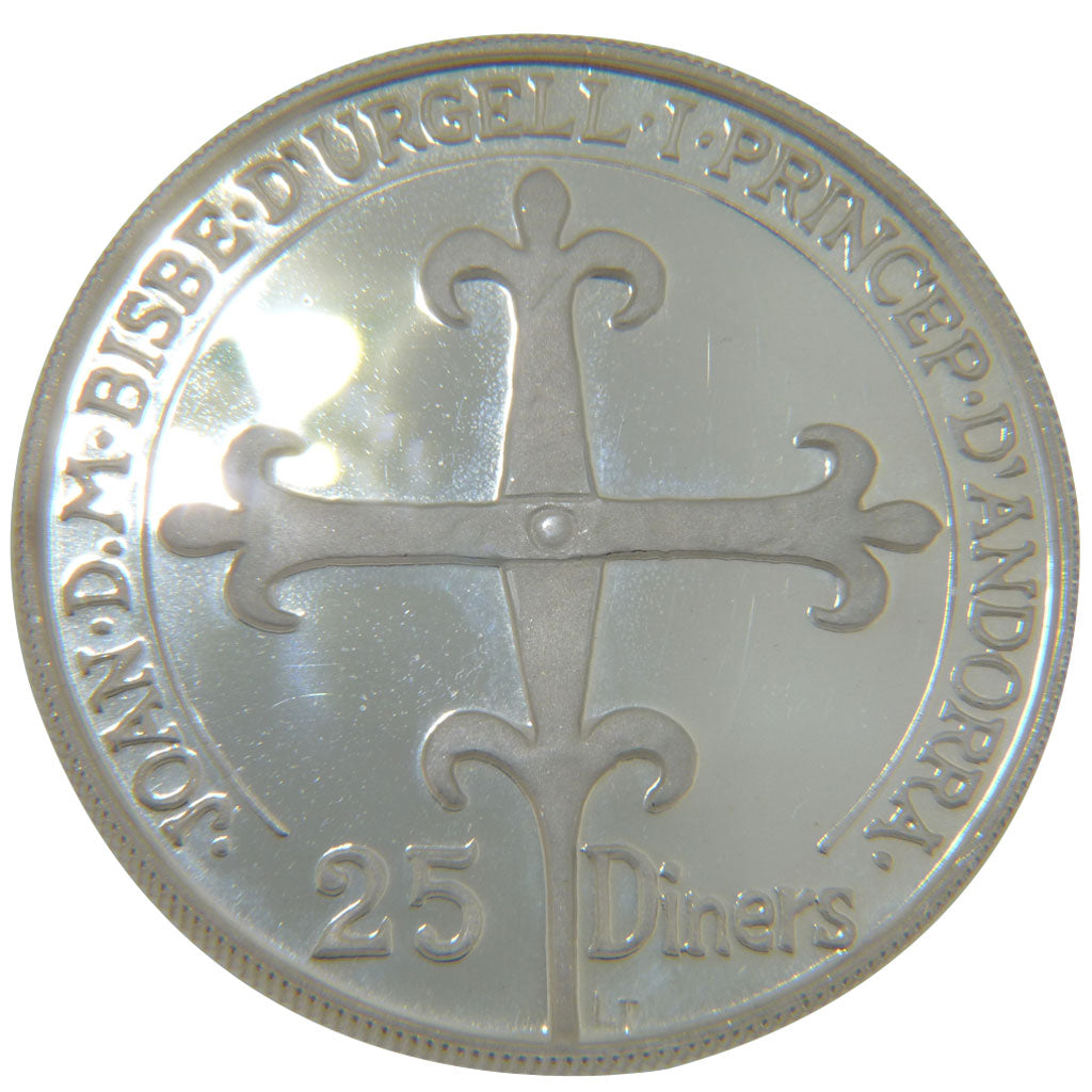 Andorra, 25 Diners, 1988, FDC, Argento, KM:44.2