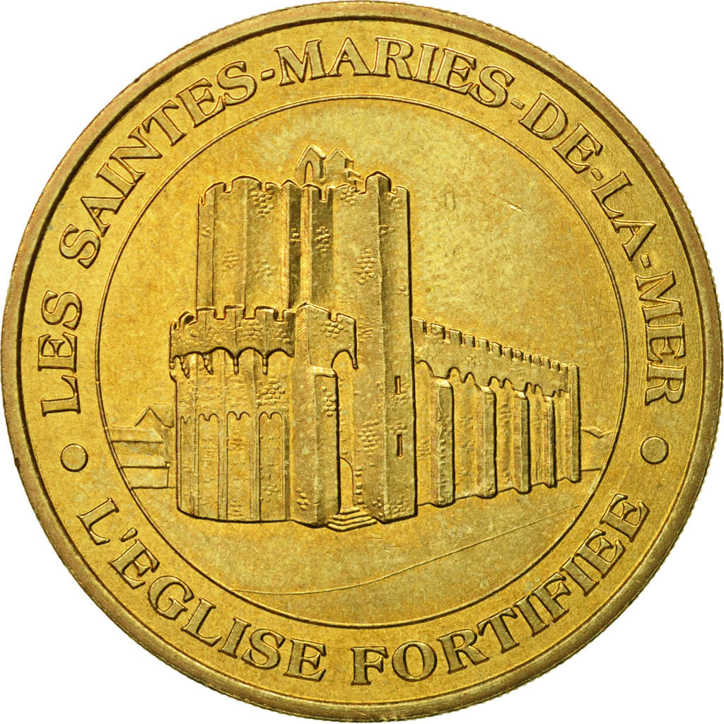 France, Jeton, Jeton Touristique, 13/ Saintes-Marie de la Mer - Eglise, 2004
