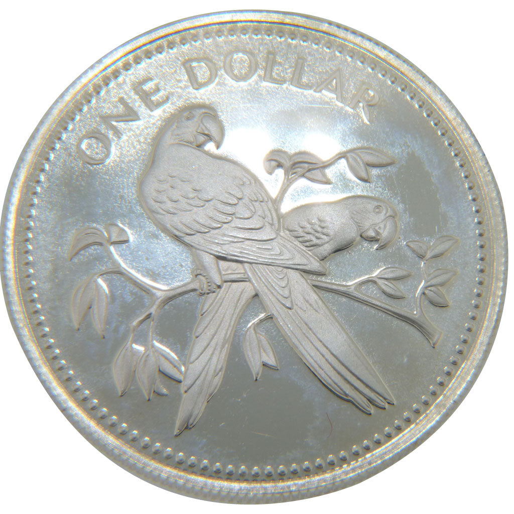 BELIZE, Dollar, 1974, Franklin Mint, KM #43a, MS(65-70), Silver, 35, 19.70