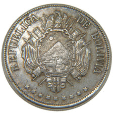 Bolivia, 1 Boliviano, 1872, KM #155.4, AU(55-58), Silver, 24.90