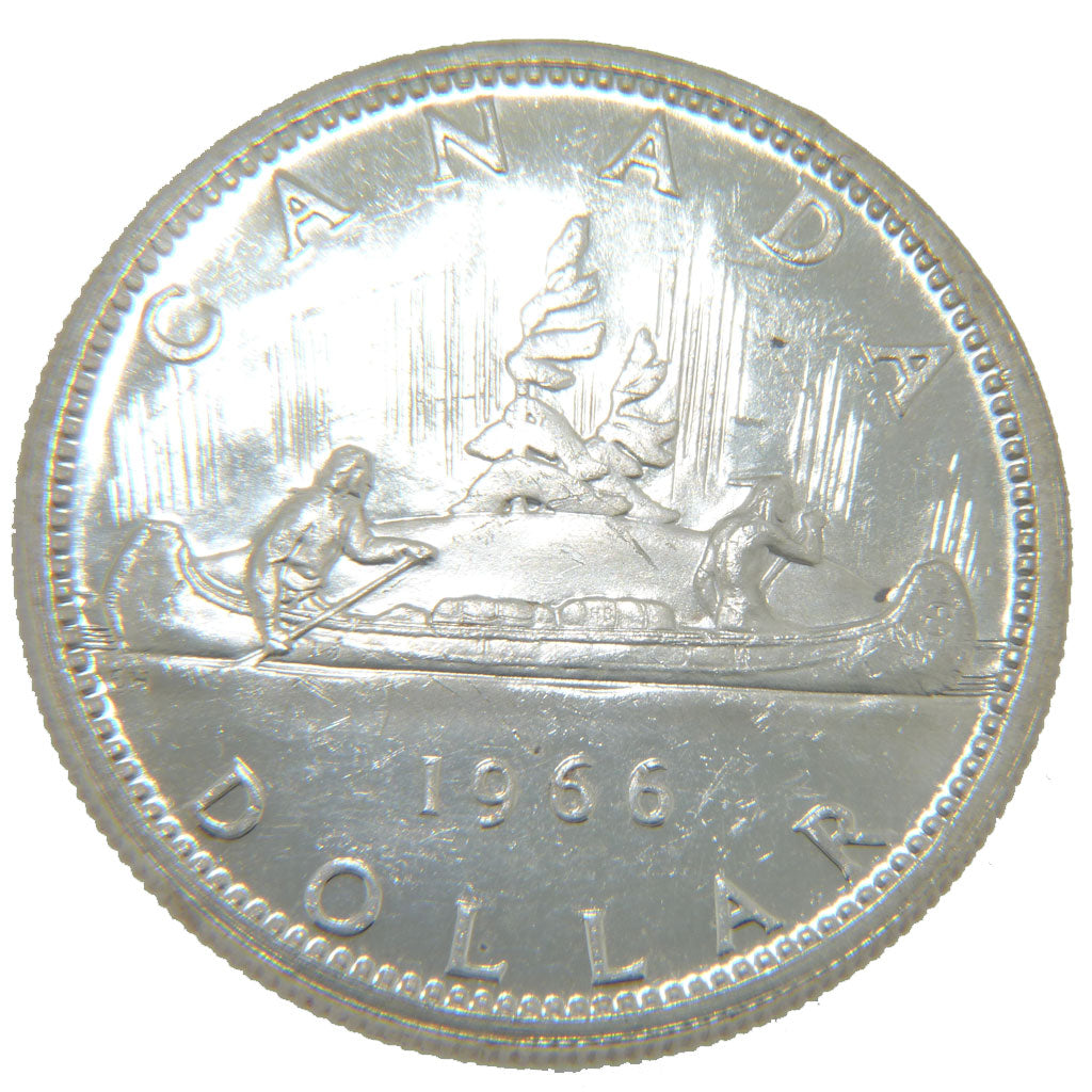 Canada, 1 Dollar, 1966, KM #64.1, MS(60-62), Silver, 36, 23.20