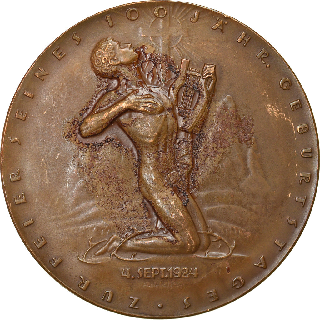 Austria, Medal, Musique, Anton Bruckner, Arts & Culture, 1924, Hartig