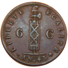 Haiti, 6 Centimes, 1846, KM #28, AU(50-53), Bronze, 15.50