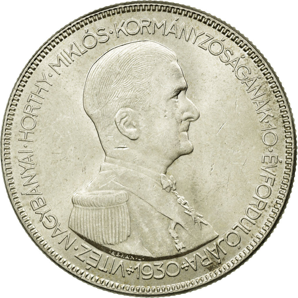 Coin, Hungary, 5 Pengö, 1930, Budapest, AU(55-58), Silver, KM:512.1