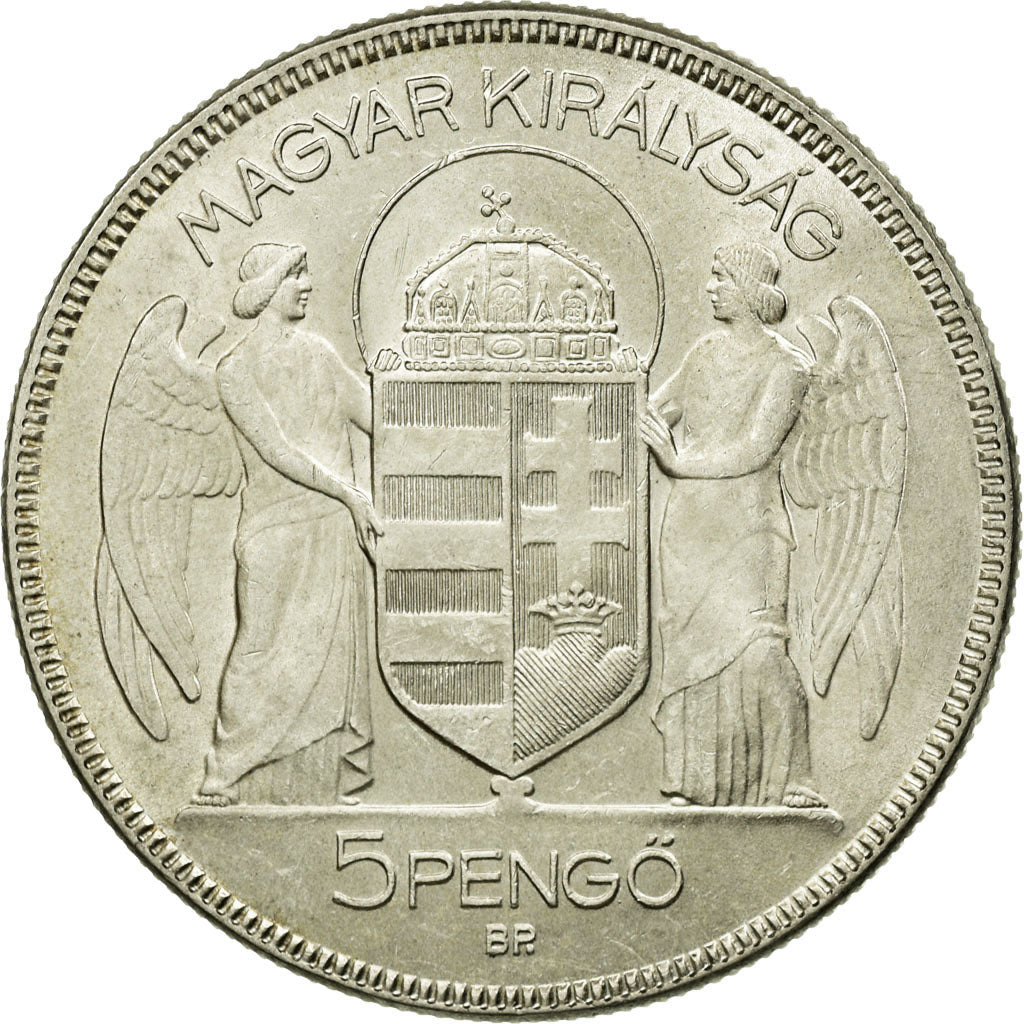 Coin, Hungary, 5 Pengö, 1930, Budapest, AU(55-58), Silver, KM:512.1