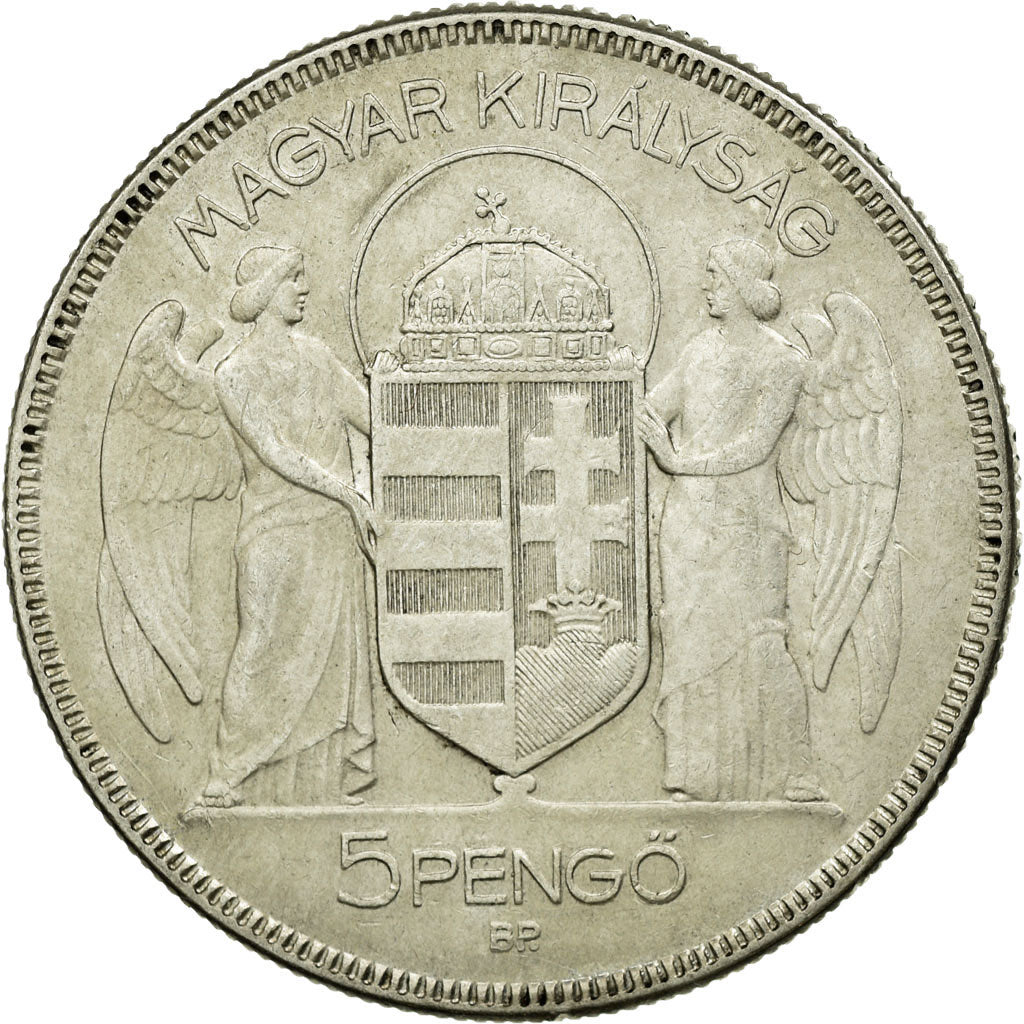 Coin, Hungary, 5 Pengö, 1930, AU(55-58), Silver, KM:512.1