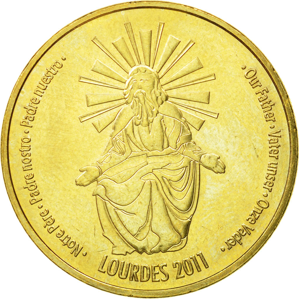 Francja, Token, Żeton turystyczny, Lourdes - Notre Père, 2011, MDP, EF(40-45)