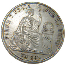 Perù, SOUTH PERU, Sol, 1871, Lima, SPL-, Argento, KM:196.3