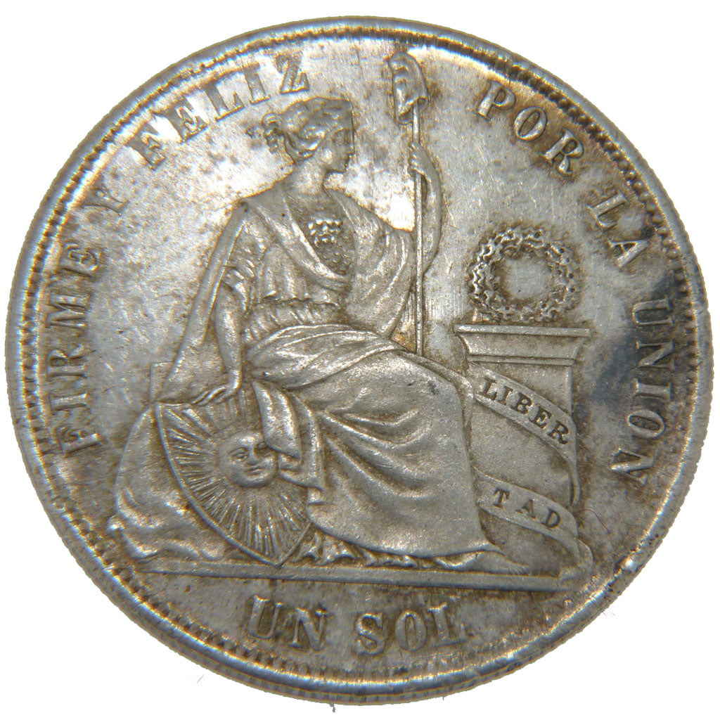 Perù, SOUTH PERU, Sol, 1872, Lima, SPL, Argento, KM:196.3