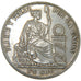 Peru, 1 Sol, 1884, Santiago, KM #196.19, AU(55-58), Silver, 24.90